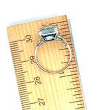 14k Gold 3.43 Carat Antique Cushion Cut Genuine Natural Aquamarine Ring (#J5210)