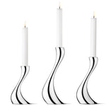 Cobra by Georg Jensen Stainless Steel Candleholder Set Small, Medium, Large New