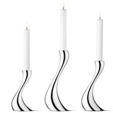 Cobra by Georg Jensen Stainless Steel Candleholder Set Small, Medium, Large New