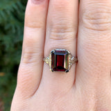 10k White Gold 3.90ct Genuine Natural Rhodolite Garnet Ring Size 8.25 (#J6385)