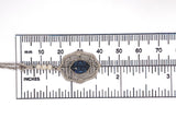 10k White Gold Filigree Art Deco Pendant with Original Paperclip Chain (#J6201)