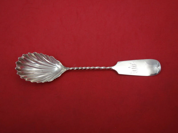 Coin Silver by Taylor and Lowrie Sugar Spoon Shell Bowl and Twist Handle 6 5/8"