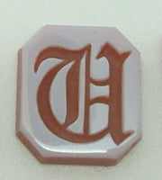 14K Gold Carved Agate Initial Pendant - Various Shapes Personalized New (#J2155)