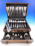 Lebolt Sterling Silver Flatware Set Chicago 76 pcs Arts & Crafts R monogram