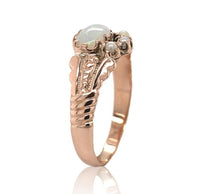 9k Rose Gold Australian Oval Opal Victorian Ring Size 5.25 Jewelry (#J6784)