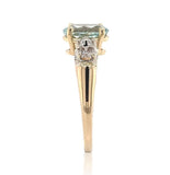 14k Yellow Gold 1.31 Carat Genuine Natural Aquamarine and Diamond Ring (#J6930)