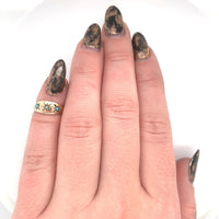 9k Yellow Gold Baby Ring with Turquoise Glass in Star Design Jewelry (#J5966)
