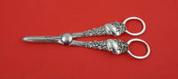 English Victorian Sterling Silver Grape Shears AS flower London 1900 6 1/4"