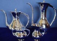 Emil Hermann German Sterling Silver Tea Set 4pc Modernistic (#0408)