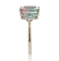 14k Gold 3.80 Carat Bi-Color Genuine Natural Watermelon Tourmaline Ring (#J6985)