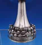 Judaica Silverplate Seder Cup w/ 3-D Walled City on Base 6 1/4" x 2 5/8" (#8082)