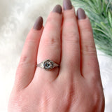 14k White Gold Filigree Deco .47ct Genuine Natural Aquamarine Ring Size 7 #J7155