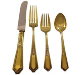 D'Orleans Gold by Towle Sterling Silver Flatware Service Set 8 Vermeil 32 Pieces