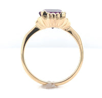 10k Yellow Gold Vintage 3.20 Carat Genuine Natural Amethyst Ring (#J6549)