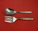 Old Lace by Towle Sterling Silver Salad Serving Set 2pc HH w/ Stainless Orig 10"