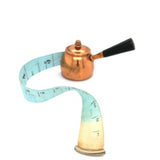 Antique Measuring Tape Copper Pot Form with Ebony Handle 1 1/4