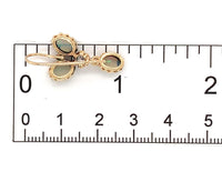 14k Yellow Gold Genuine Natural Opal Diamond Drop Earrings w/Lively Color #J7297