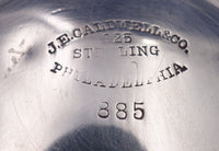JE Caldwell Sterling Silver Fruit Basket with Swing Handle Daisy Flowers (#8415)