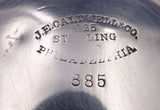 JE Caldwell Sterling Silver Fruit Basket with Swing Handle Daisy Flowers (#8415)
