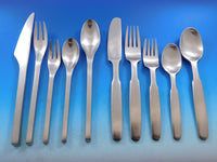 Designer Mixed Stainless Steel Flatware Set #1 Service 62 Pieces Modern Unused