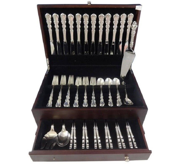 Angelique by International Sterling Silver Flatware Set For 12 Service 64 Pieces