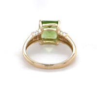 10k Yellow Gold 2.79ct Genuine Natural Peridot and Diamond Ring (#J6409)