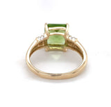 10k Yellow Gold 2.79ct Genuine Natural Peridot and Diamond Ring (#J6409)