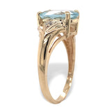 10k Yellow Gold 1.72 Carat Oval Genuine Natural Aquamarine Ring 5.75 (#J7372)
