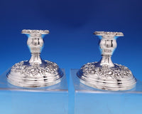 Repousse by Kirk Sterling Silver Candlestick Pair #2 4 1/4" x 3 5/8" (#8104)