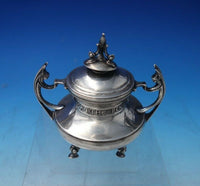 B and Shield English Sterling Silver Inkwell w/Deco Style Insect Handles (#5423)