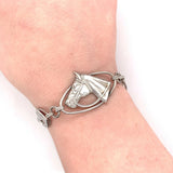 Sterling Bracelet Five Panel Horses Carl Art (#J5483)