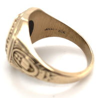 10k Gold Men's Class Ring c.1940s w/ Genuine Natural Black Onyx Size 10.5 #J6631