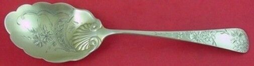 Chrysanthemum by Gorham Sterling Silver Berry Spoon 8 7/8" Serving Heirloom