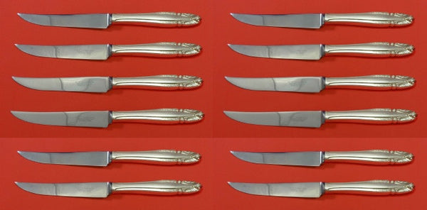 Stradivari by Wallace Sterling Silver Steak Knife Custom Set 12 pieces 8 1/2"