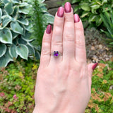 18k White Gold 1.21 Carat Genuine Natural Amethyst Filigree Ring 7.5 (#J7443)