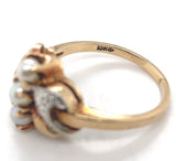 10k Yellow Gold Pearl Ring with White Gold Accents Size 8.25 Jewelry (#J6616)