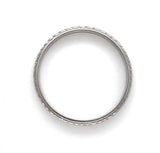 Platinum Chevron Wedding Band Ring with Beaded Edge Size 6 Jewelry (#J6288)