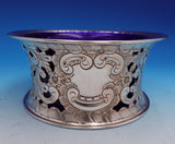 Silver on Copper Bowl with Cobalt Glass Liner 3 1/2" x 7 1/2" (#9231)
