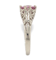 14k White Gold Filigree 1.39 Carat Pink Genuine Natural Spinel Ring (#J7153)