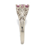 14k White Gold Filigree 1.39 Carat Pink Genuine Natural Spinel Ring (#J7153)