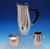 Contour by Towle Sterling Silver Coffee Set 3pc w/ Blue Lucite Handle (#7584)