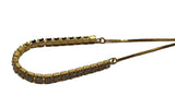 Anna Zuckerman Luxury Diamond-Coated CZ Bolo Bracelet Yellow Gold 925 Silver New