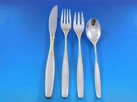 Golden Selene by Kirk Sterling Silver Flatware Set for 12 Service 60 pcs Modern