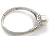 10k White Gold Ring with Small Cultured Pearl Size 6.25 Jewelry (#J6617)