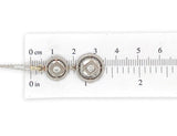 14k White Gold Genuine Natural Diamond Round Drop Pendant Lavaliere (#J7107)