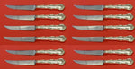 Rondo by Gorham Sterling Silver Steak Knife Custom Set 12 pcs Serrated 8 1/2"