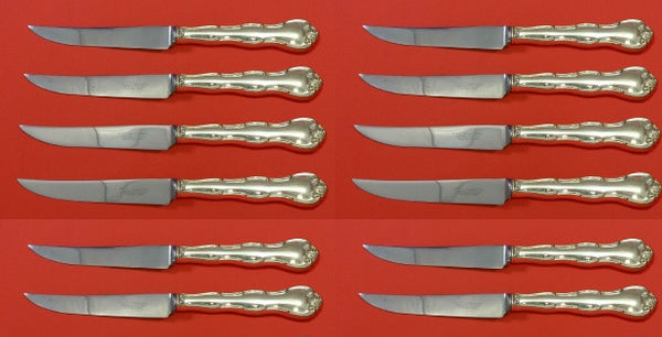 Rondo by Gorham Sterling Silver Steak Knife Custom Set 12 pcs Serrated 8 1/2"