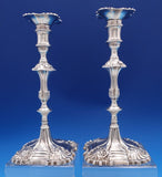 T. Hannam and R. Mills English Georgian Sterling Silver Candlestick Pair (#8432)