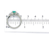 14k White Gold .90ct Columbian Genuine Emerald Diamond Ring w/Report (#J7166)
