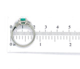 14k White Gold .90ct Columbian Genuine Emerald Diamond Ring w/Report (#J7166)